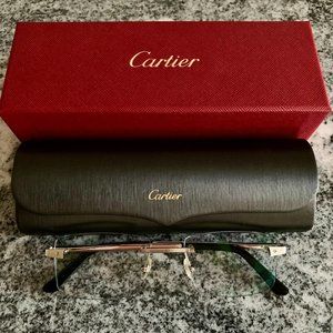 Cartier CT01670 Eyeglasses w/Non-Prescription Blue IQ Lenses
